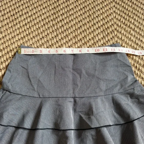 Heart soul Herringbone Gray Ruffled Mini Skirt Size Small S or 3 Academia Siren - Picture 7 of 8